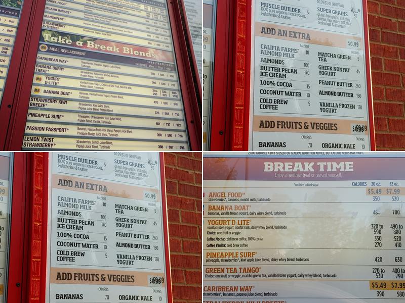 Smoothie King Menu