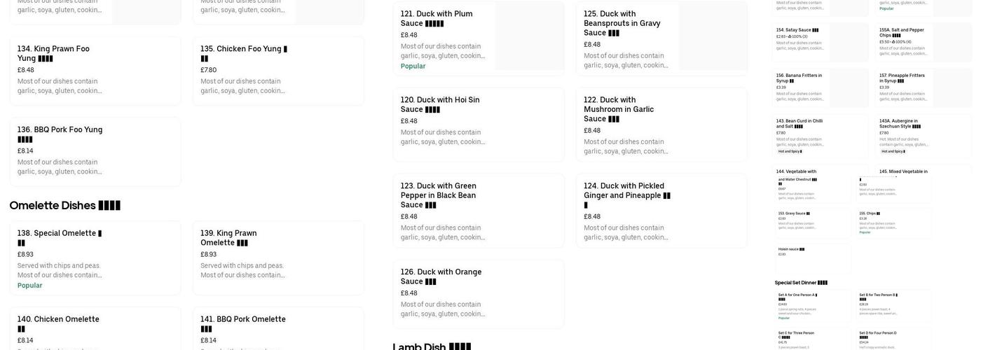 Essence Of The Orient Menu