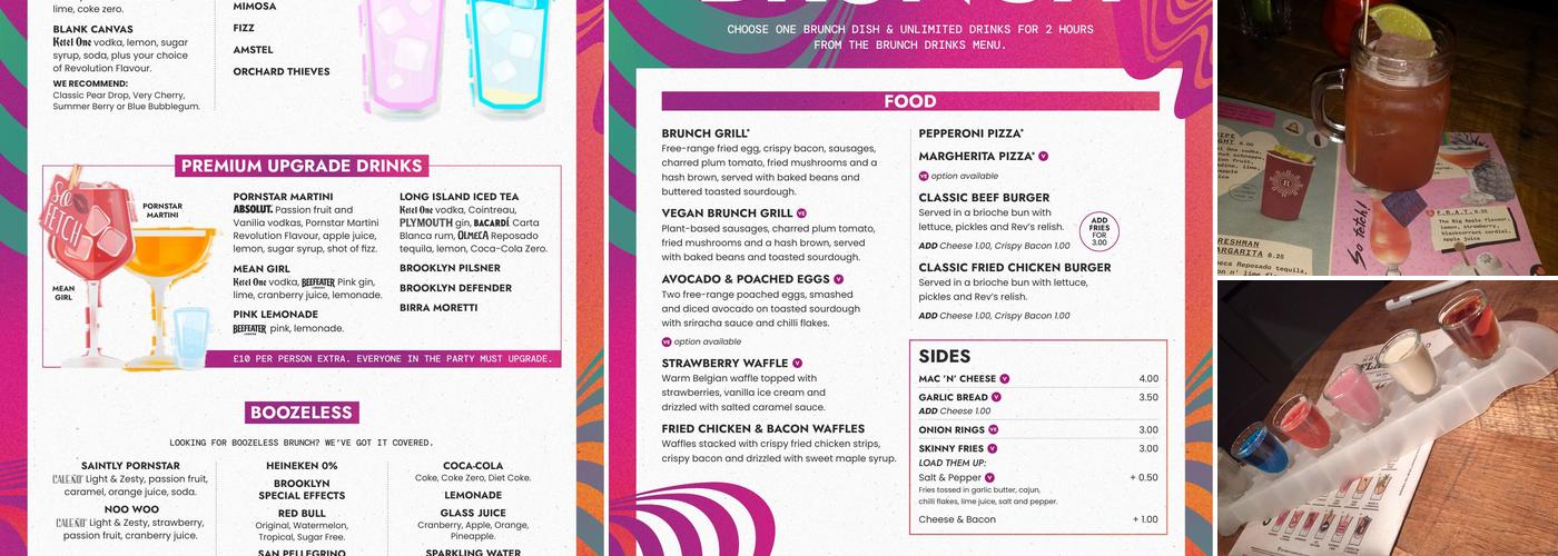 Revolution Stafford Menu