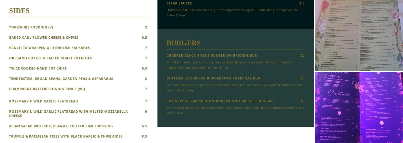 The Post House Bar & Grill Menu