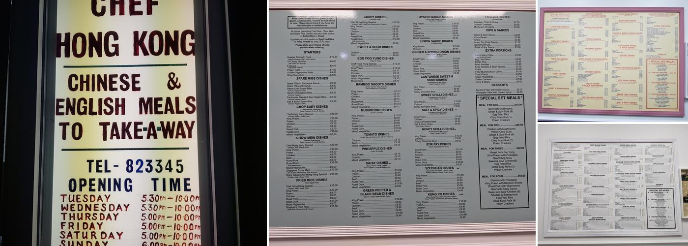 Chef Hong Kong Menu