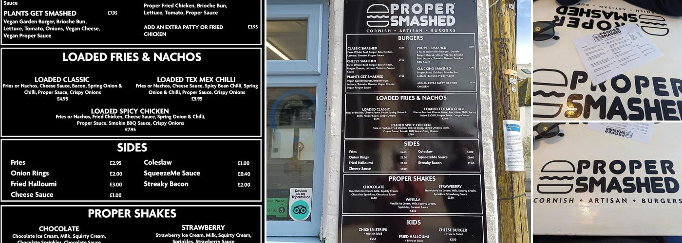 Proper Smashed Menu