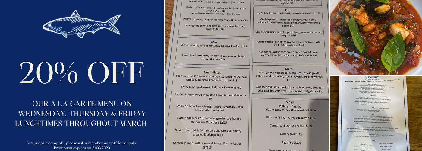 The Sardine Factory Looe Menu