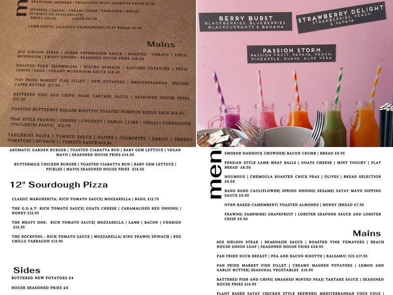 The Beach House Menu