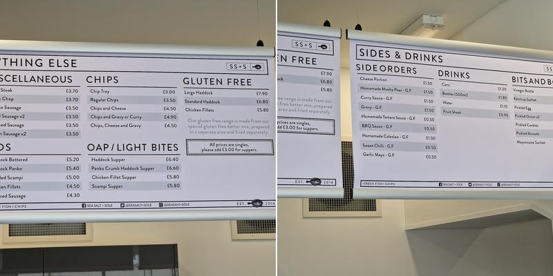 Sea Salt and Sole, Cove Menu