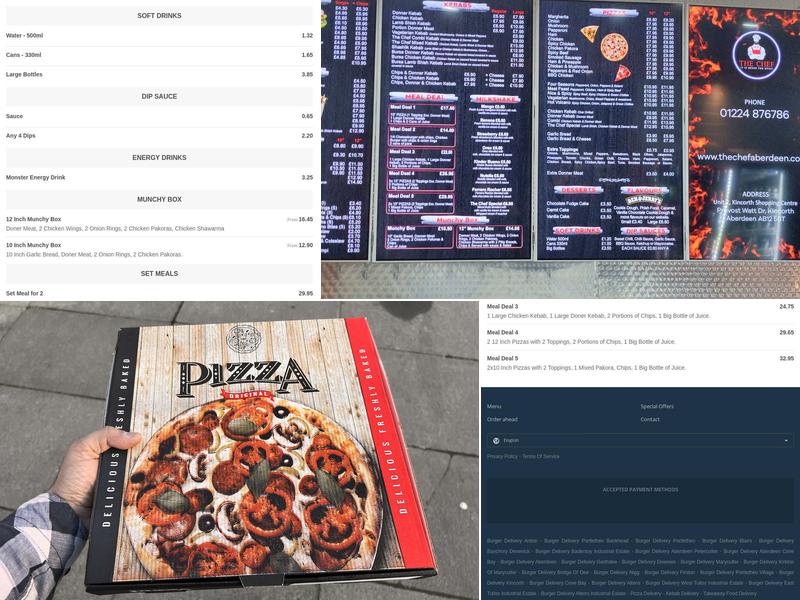 The Chef Aberdeen Menu