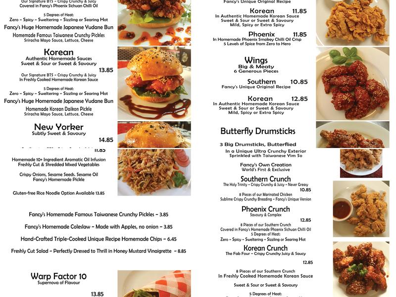 Fancy's Kitchen Menu