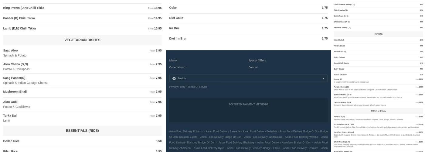 Shish-In-Stead Potterton Menu