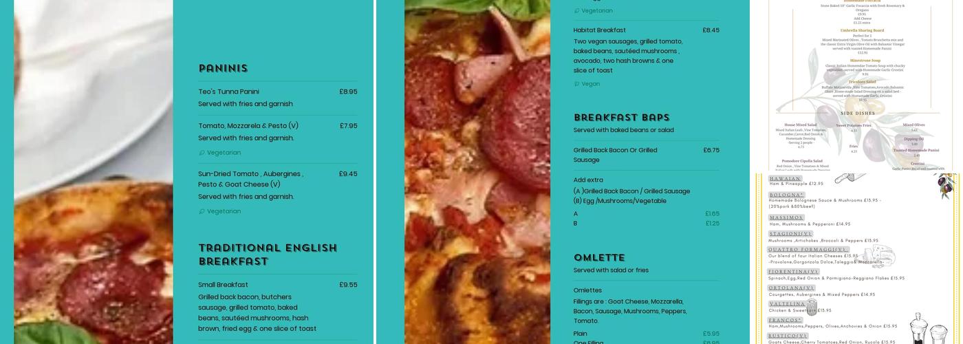 Teo’s Caffe & Bistro Menu