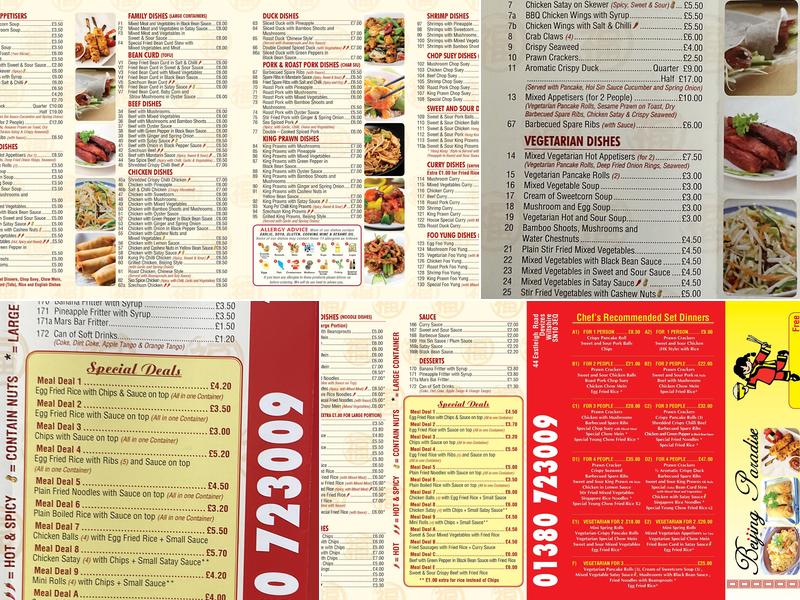 Beijing Paradise Menu