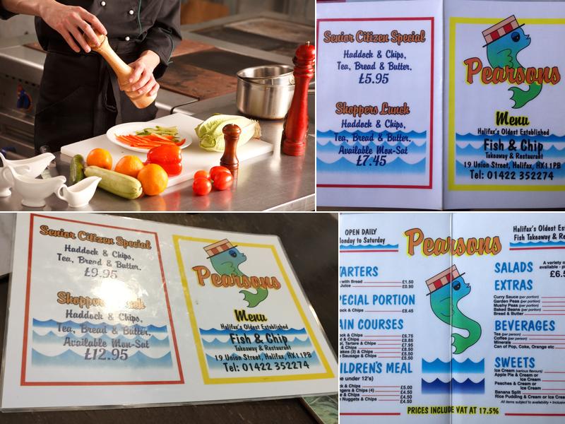 PEARSON'S • Fish & Chip Restaurant & Takeaway Menu