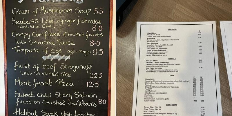 Hanson's Restaurant Menu