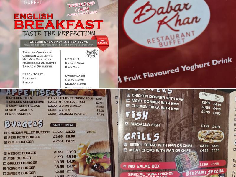 Babar Khan Restaurant Menu