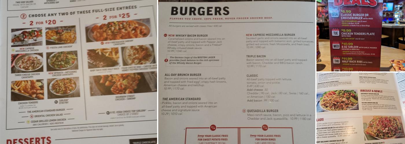 Applebee's Grill + Bar Menu