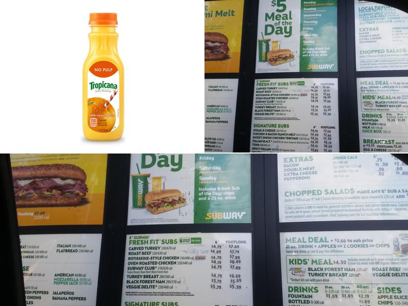 Subway Menu