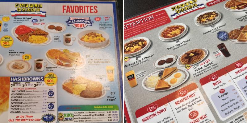 Waffle House Menu