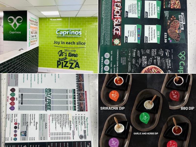 Caprinos Pizza Leek Menu