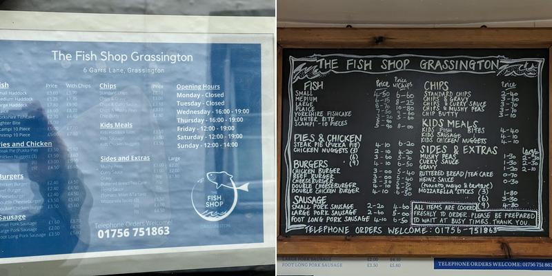The Fish Shop Menu
