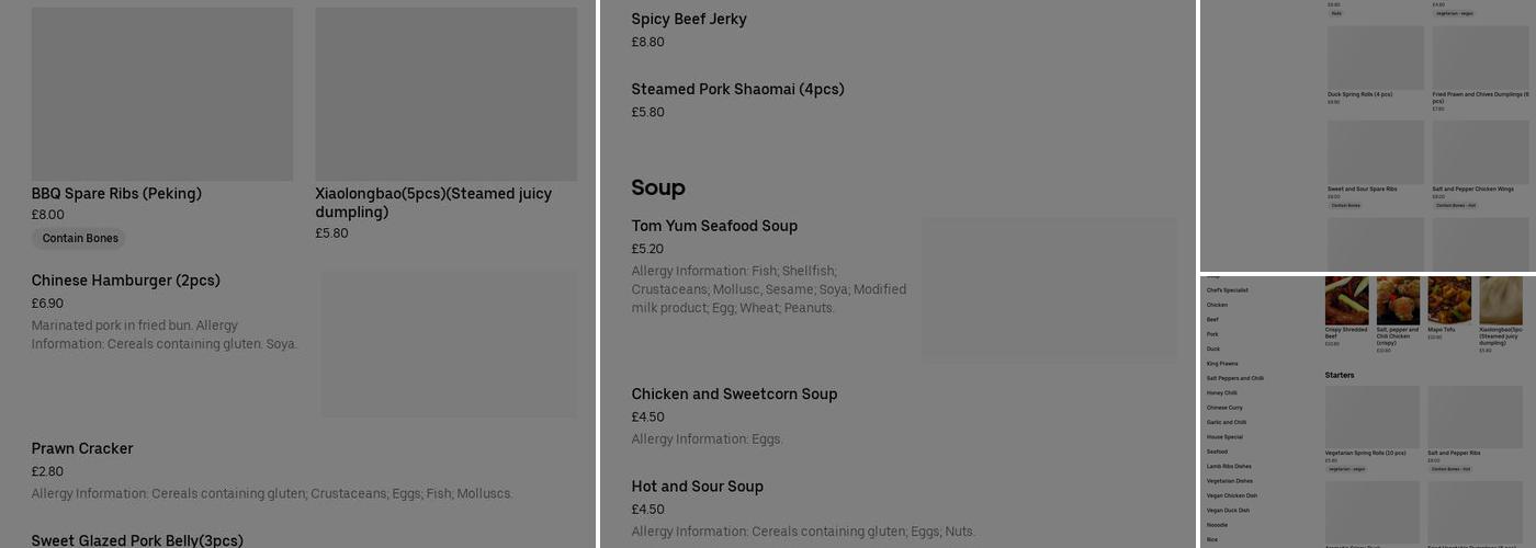 Fifty Six Restaurant 北街五十六号 Menu