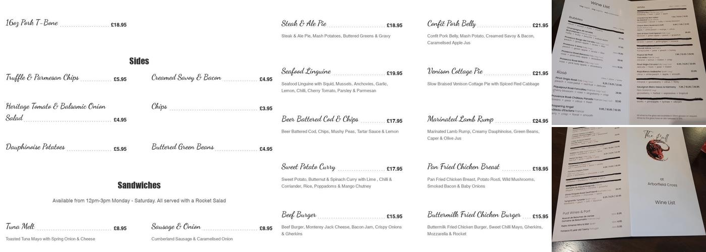 The Bull Inn Menu