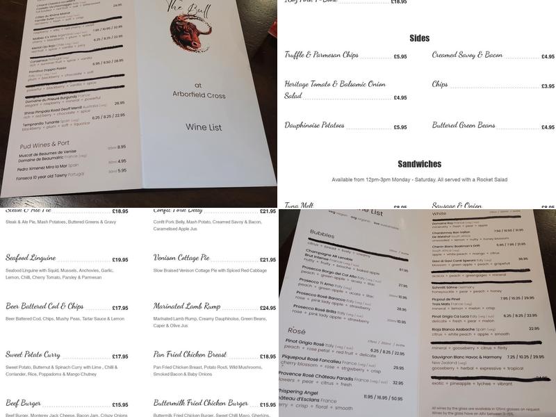 The Bull Inn Menu