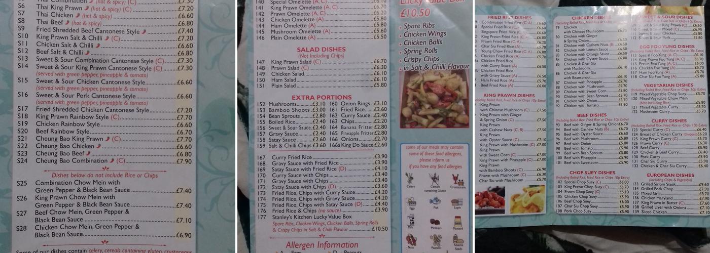 Stanleys Kitchen Menu
