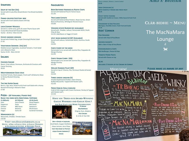 Macnamara & Bothin Bar Menu