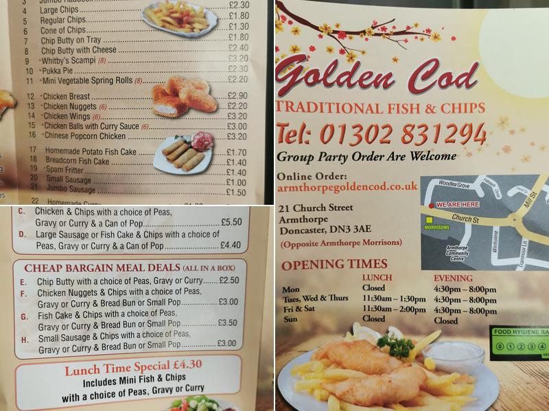 Robert's Golden Cod Menu