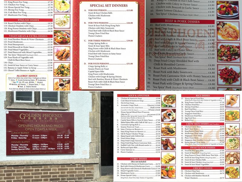 The Golden Phoenix Menu