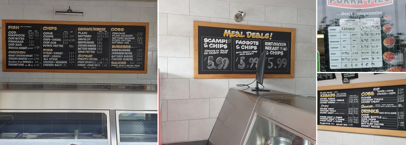 Arnold Fish Bar Menu