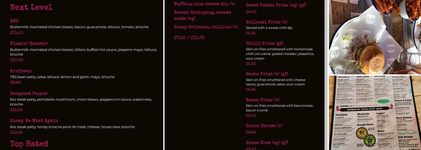 The Burger Shop Co. Menu