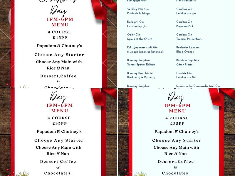 The Empress Of India Menu