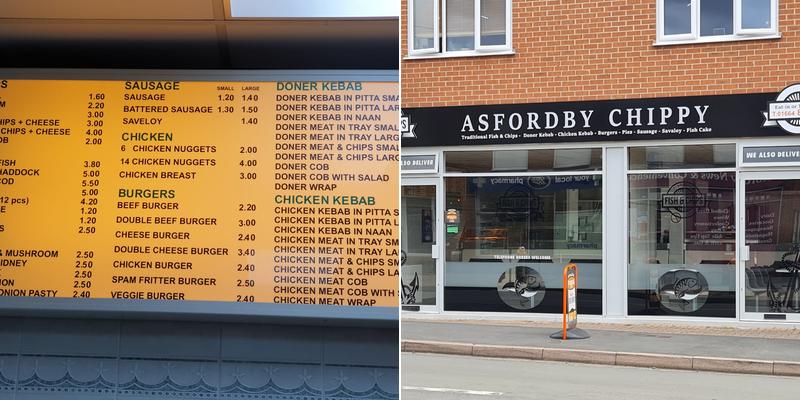 Pauls Plaice / Asfordby Chippy Menu