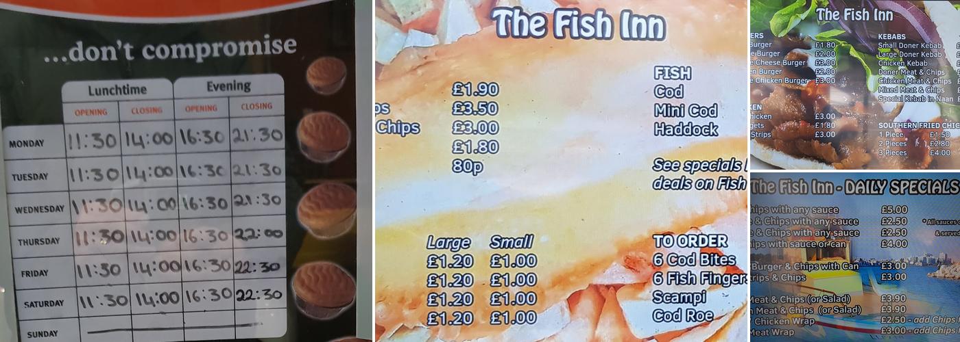 The Fish Inn Menu