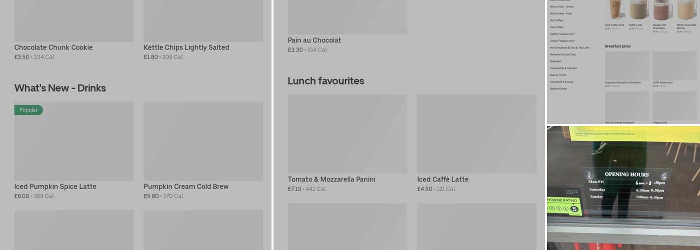 Starbucks Coffee Menu