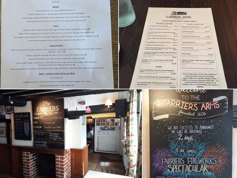 The Farriers Arms Menu
