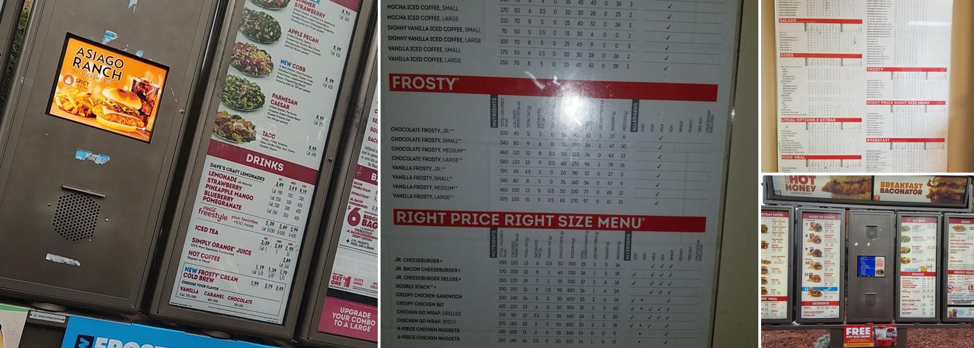 Wendy's Menu