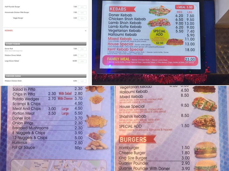 Kent Kebab House Menu