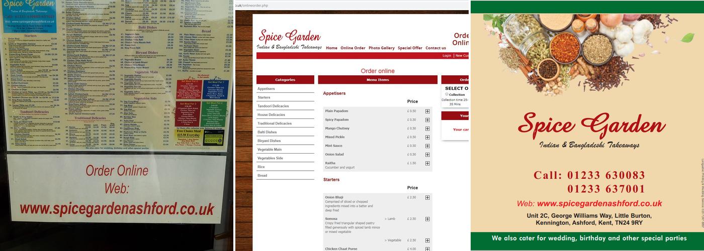 Spice Garden Menu