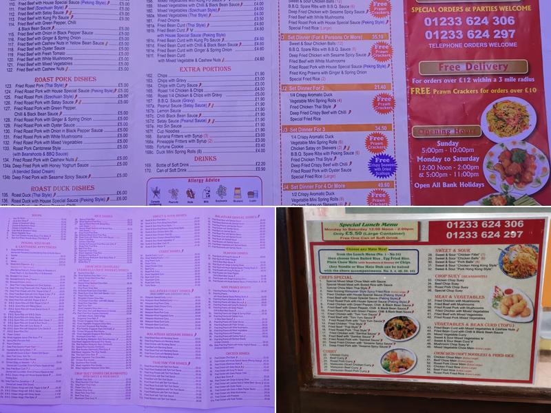 Jasmine Chinese takeaway Menu