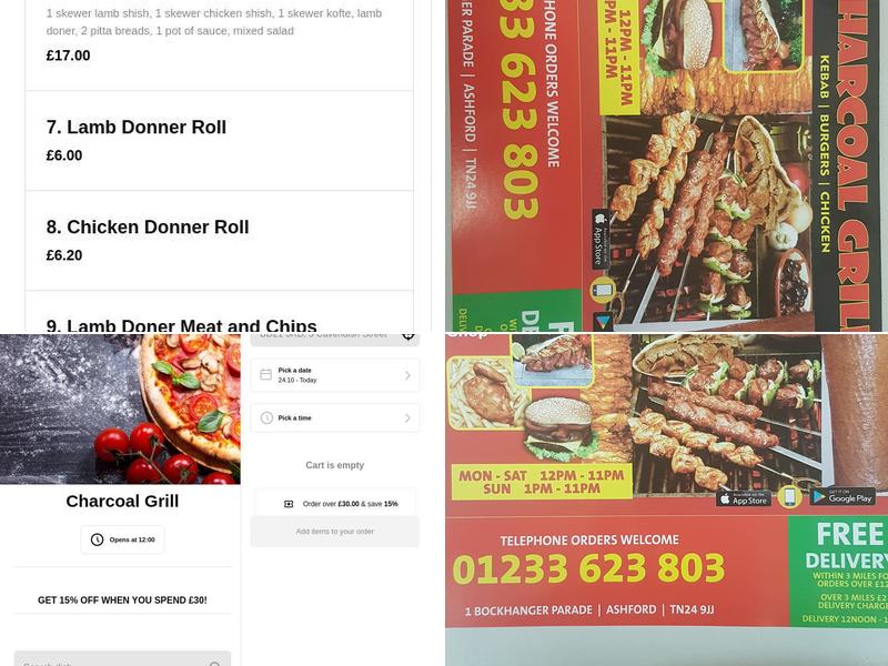 Charcoal Grill Ashford (Kent) Menu