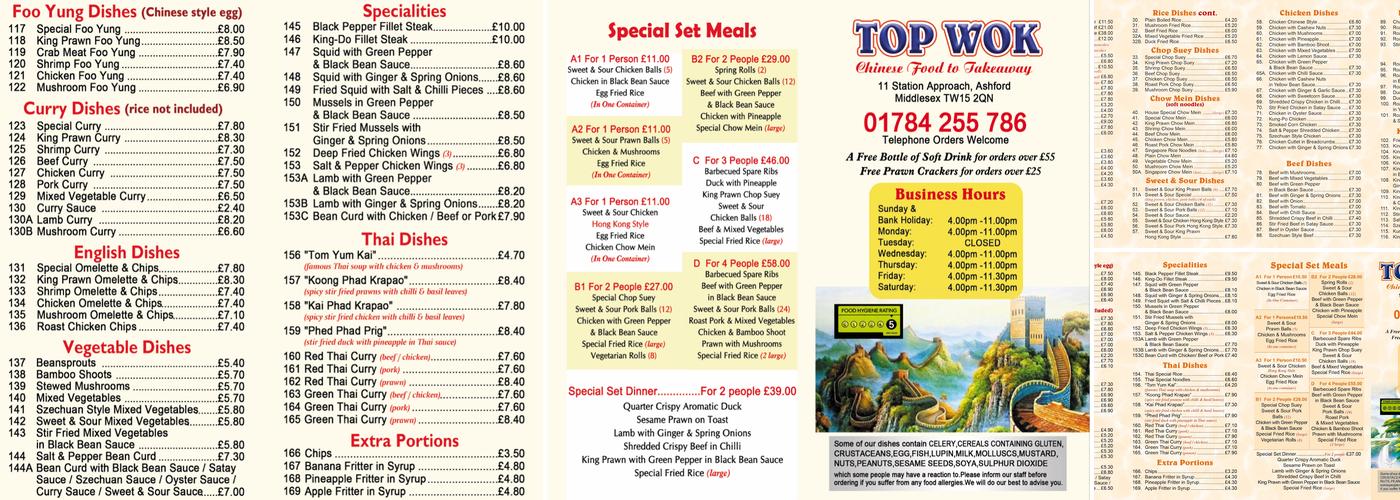 Top Wok - Chinese Takeaway Menu