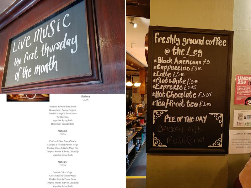 The Leg of Mutton and Cauliflower Menu