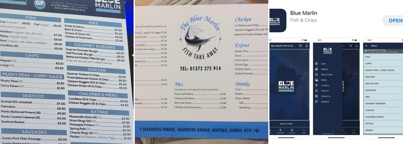Blue Marlin Menu