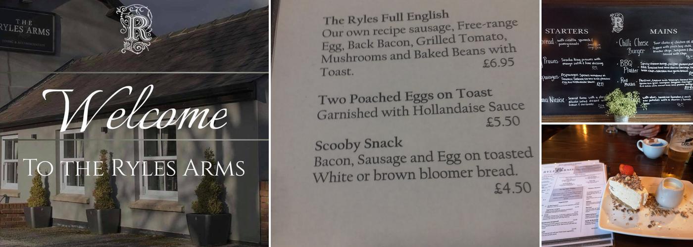 The Ryles Arms Menu