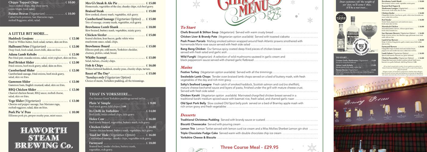 Haworth Steam Brewing Co Menu