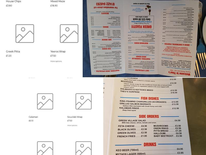 Theo's Greek Restaurant Menu