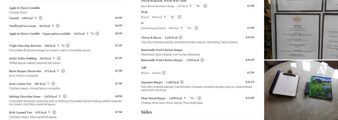 Haworth Old Hall Menu