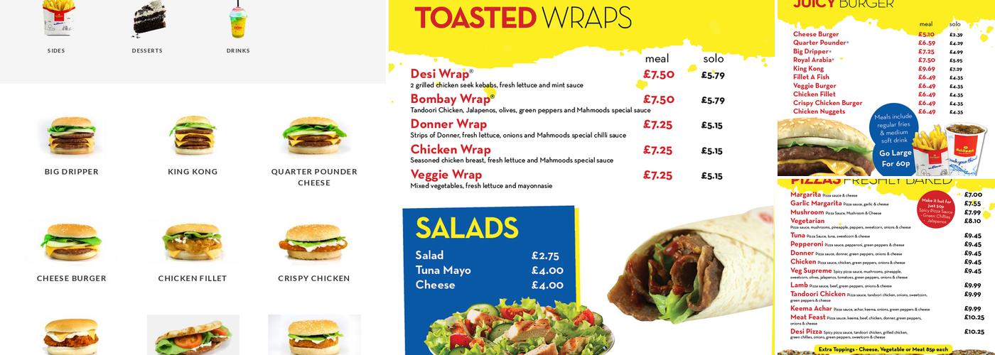 Mahmoods Keighley Menu