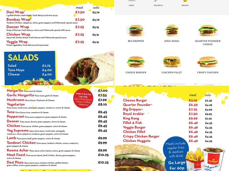 Mahmoods Keighley Menu